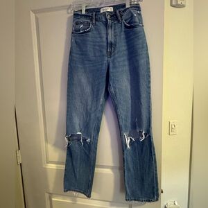 A&F ankle length high rise jeans